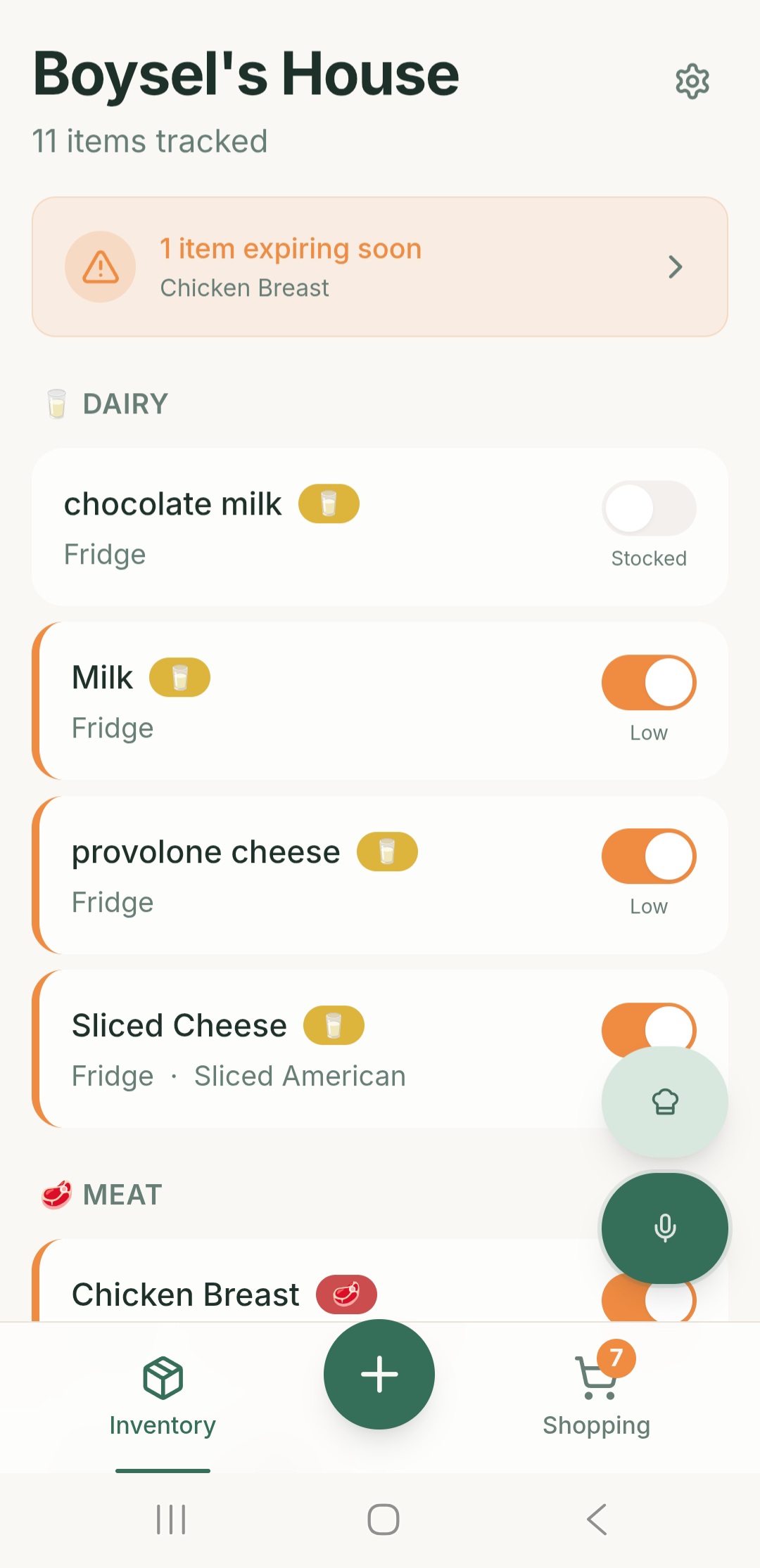 ReStock'd Pantry View - See all your inventory at a glance